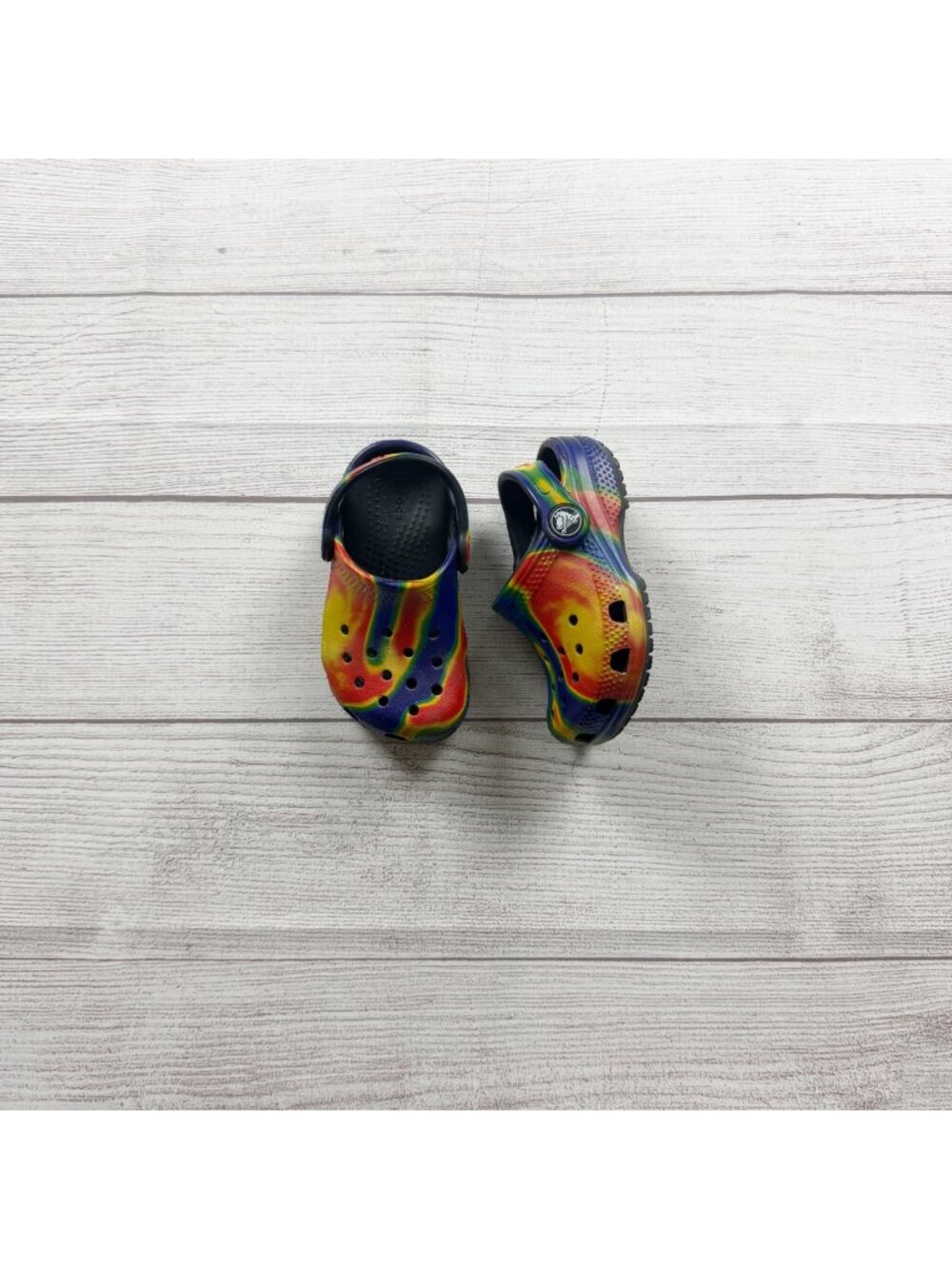 Crocs Kids Classic Tie Dye Clogs Comfort Lightweight Slip On Shoes 6